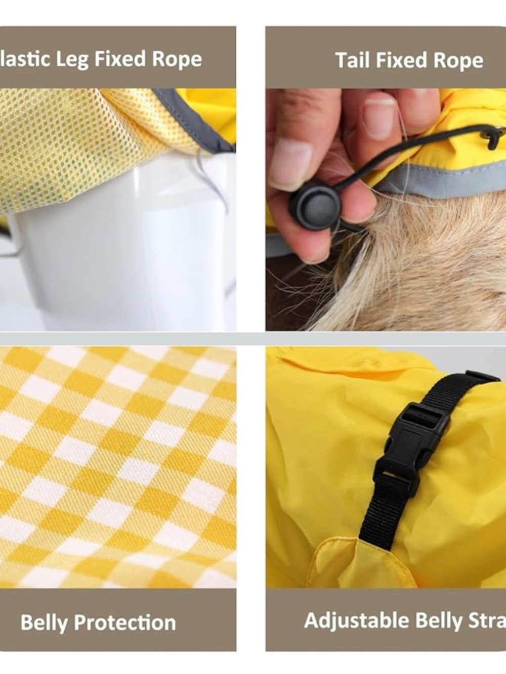 MAMORE Dog Raincoat XXL Waterproof Yellow Hooded Reflective Poncho NWOT - Picture 8 of 16